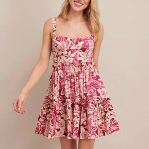NEW Cara Cara Audrey Mini Dress Sz6 Tropical Harvest Pink Floral Red White